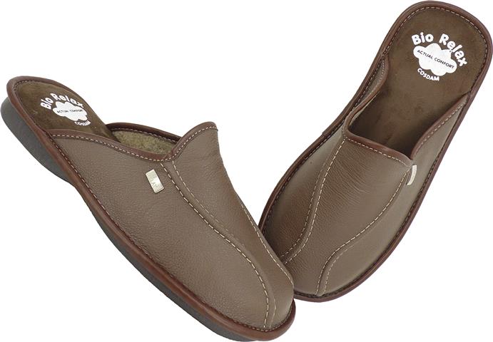 Zapatillas de casa hombre 1492 PIEL MARRON