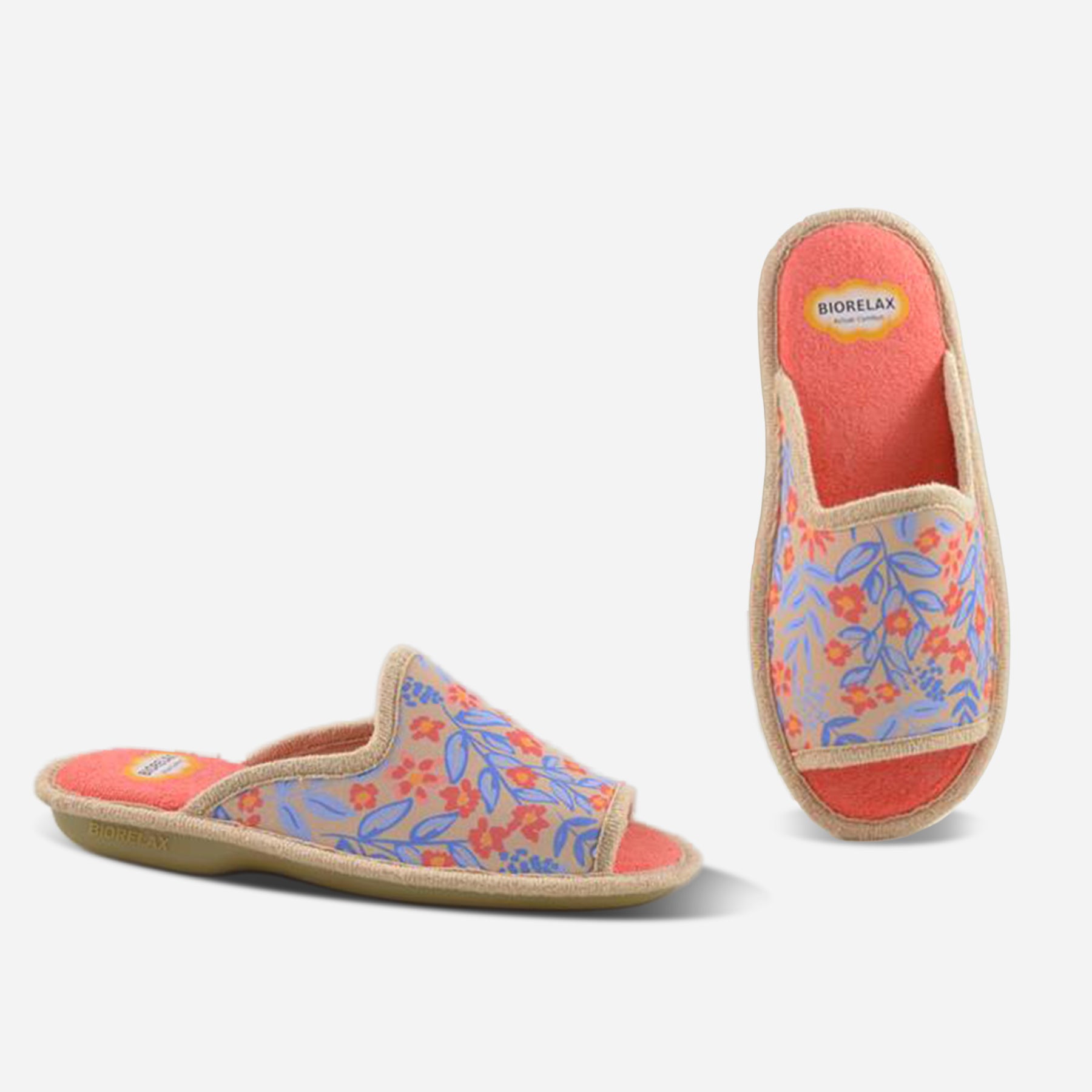 Zapatilla de casa mujer 4104 FLOWERS BEIGE